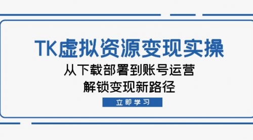 TK虚拟资料变现实操：从下载部署到账号运营，解锁变现新路径