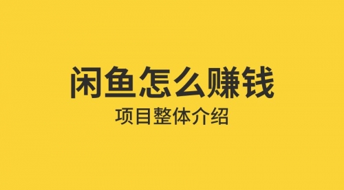 龟课·闲鱼无货源电商课程第19期：操作好一天出几单，赚个几百块钱