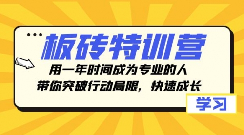 板砖特训营，用一年时间成为专业的人，带你突破行动局限，快速成长