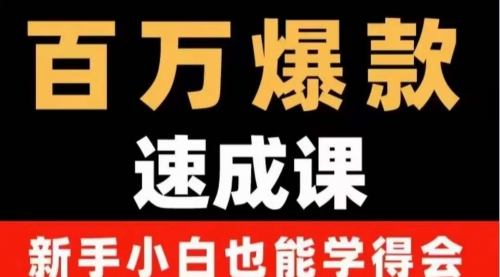 百万爆款速成课：用数据思维做爆款，小白也能从0-1打造百万播放视频 