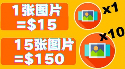 分享一个全新的赚钱方式：每幅图片赚$15美元10张图片=150美元！ 