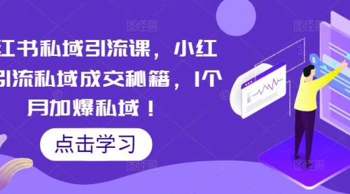 小红书私域引流课，小红书引流私域成交秘籍，1个月加爆私域！ 