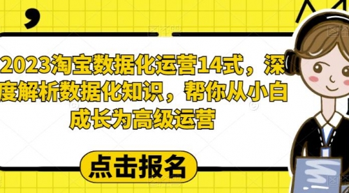 2023淘宝数据化-运营 14式，深度解析数据化知识，帮你从小白成长为高级运营