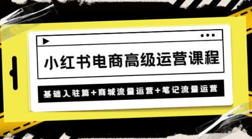 小红书电商高级运营课程：基础入驻篇+商城流量运营+笔记流量运营 