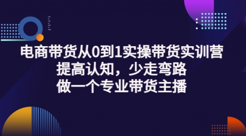 电商带货从0到1实操带货实训营：提高认知，少走弯路，做一个专业带货主播 