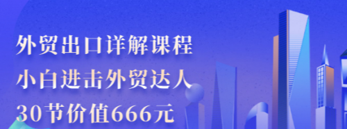 外贸出口详解课程：小白进击外贸达人，30节价值666元