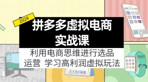 拼多多虚拟电商实战课：虚拟资源选品+运营，高利润虚拟玩法