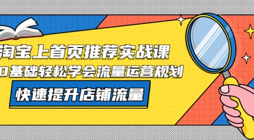 淘宝上首页/推荐实战课：0基础轻松学会流量运营规划，快速提升店铺流量！ 