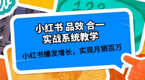 小红书 品效 合一实战系统教学：小红书爆发增长，实现月销百万 (59节)