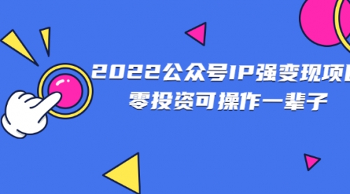 2022公众号IP强变现项目，零投资可操作一辈子