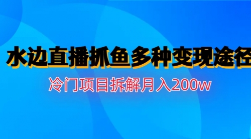 水边直播抓鱼多种变现途径冷门项目月入200w拆解