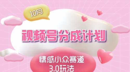 视频号情感小众赛道3.0.纯原创视频，每天1小时，小白易上手