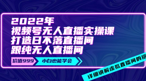 2022年《视频号无人直播实操课》打造日不落直播间+纯无人直播间 