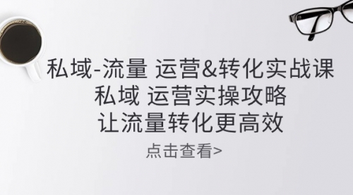 私域-流量 运营&转化实操课：私域 运营实操攻略 让流量转化更高效