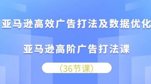 亚马逊 高效广告打法及数据优化，亚马逊高阶广告打法课（36节）