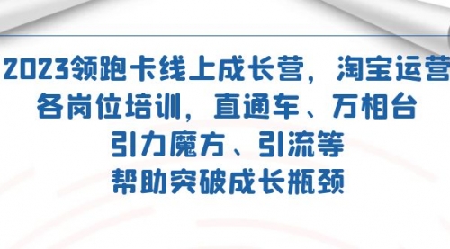 2023领跑·卡 线上成长营 淘宝运营各岗位培训 直通车 万相台 引力魔方 引流