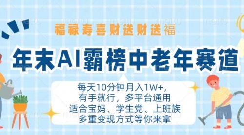 年末AI霸榜中老年赛道，福禄寿喜财送财送褔月入1W+