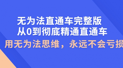 无为法直通车完整版：从0到彻底精通直通车，用无为法思维，永远不会亏损 