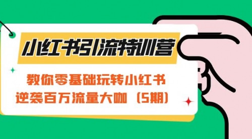 小红书引流特训营-第5期：教你零基础玩转小红书，逆袭百万流量大咖