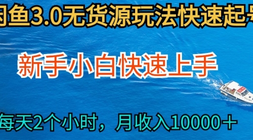 2024最新闲鱼无货源玩法，从0开始小白快手上手，每天2小时月收入过万