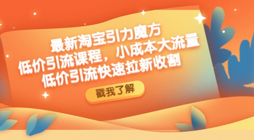 最新淘宝引力魔方低价引流实操：小成本大流量，低价引流快速拉新收割 