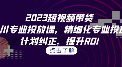 2023短视频带货-千川专业投放课，精细化专业投放