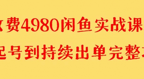 外面收费4980闲鱼无货源实战教程 单号4000+