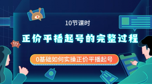 正价平播起号的完整过程：0基础如何实操正价平播起号（10节课时） 