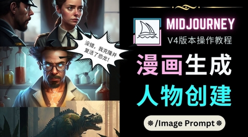 Midjourney V4版本操作教程：2个简单参数，完成漫画生成，人物创建