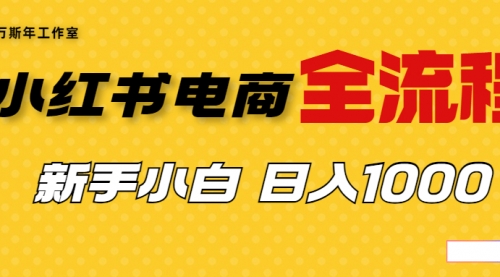 收费4988的小红书无货源电商从0-1全流程，日入1000＋