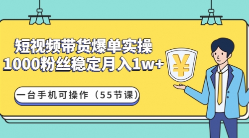 短视频带货爆单实操：1000粉丝稳定可操作（55节课） 