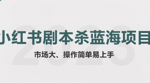 拆解小红书蓝海赛道：剧本杀副业项目，玩法思路一条龙分享给你【1节视频】 