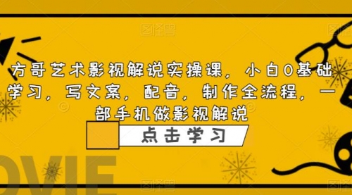 影视解说实战课，小白0基础 写文案 配音 制作全流程 一部手机做影视解说