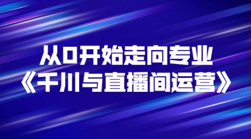 从0开始走向专业《千川与直播间运营》93节视频课程