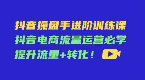 抖音操盘手进阶训练课：抖音电商流量运营必学，提升流量+转化！ 