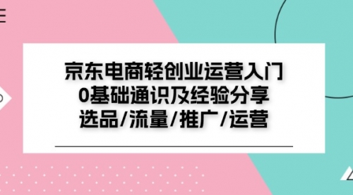 京东电商-轻创业运营入门0基础通识及经验分享：选品/流量/推广/运营