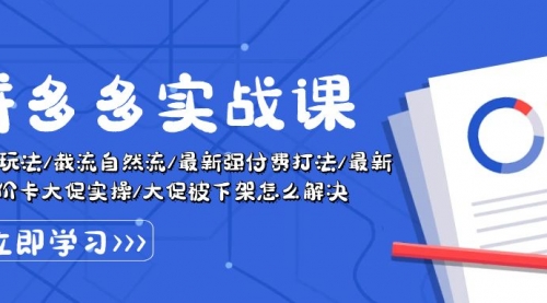 拼多多·实战课：万人团玩法/截流自然流/最新强付费打法/