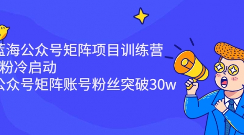 蓝海公众号矩阵项目训练营，0粉冷启动，公众号矩阵账号粉丝突破30w