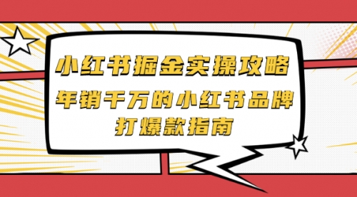 小红书掘金实操攻略，年销千万的小红书品牌打爆款指南