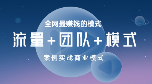 全网最赚钱的模式《流量+团队+模式》案例实战商业模式 