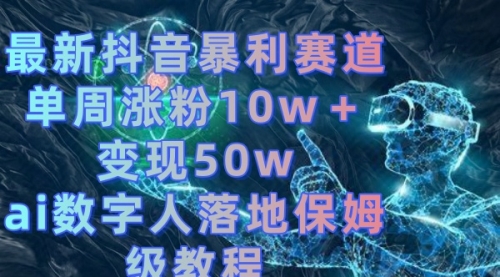 最新抖音暴利赛道，单周涨粉10w＋变现50w的ai数字人落地保姆级教程