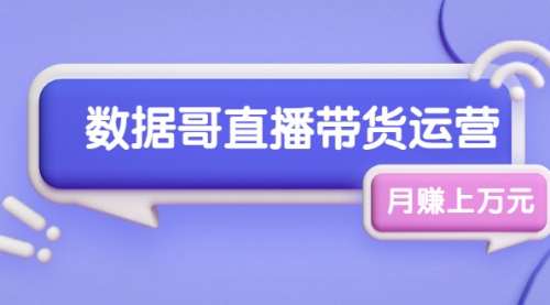 数据哥直播带货运营线上进阶课，让普通人也能靠直播月赚上万元