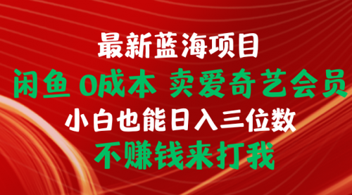 闲鱼0成本 卖爱奇艺会员 小白也能入三位数 不赚钱来打我