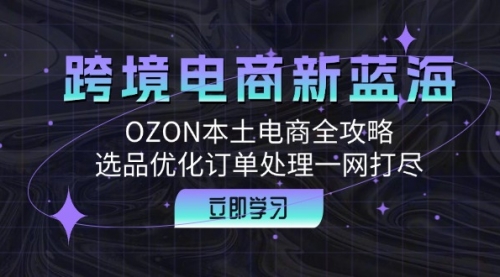 跨境电商新蓝海：OZON本土电商全攻略，选品优化订单处理一网打尽