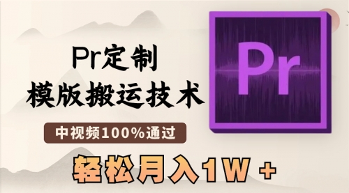 最新Pr定制模版搬运技术，中视频100%通过