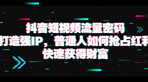 抖音短视频流量密码：打造强IP，普通人如何抢占红利，快速获得财富 