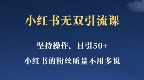 小红书无双课一天引50+女粉，不用做视频发视频，小白也很容易上手拿到结果 