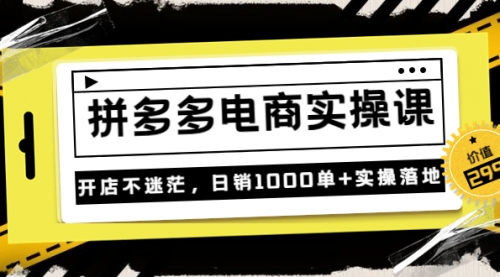 不灭《拼多多电商实操课》开店不迷茫，日销1000单+实操落地（价值299元） 