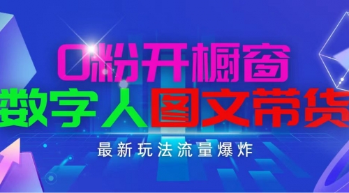 抖音最新项目，0粉开橱窗，数字人图文带货