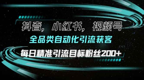 抖音小红书视频号全品类自动化引流获客，每日精准引流